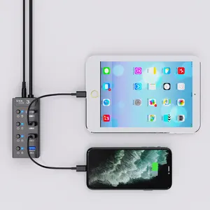 4ft Plug And Play Usb 3.0 Hub Met Individuele Aan/Uit Schakelaar Led 4-Poorten Splitter Met 5Gbps Snelheid Ce Rohs Gecertificeerd In Voorraad