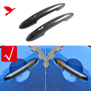 Pour BMW <span class=keywords><strong>Mini</strong></span> <span class=keywords><strong>Cooper</strong></span> F65 <span class=keywords><strong>5</strong></span> <span class=keywords><strong>portes</strong></span> 2025 poignée de porte latérale bol couverture garniture en Fiber de carbone Style ABS voiture accessoires extérieurs 8 pièces - Product Image 2