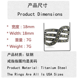 Anillo geométrico de plata tibetana con piedras preciosas, joyería de fiesta estilo punk para mujer 21056 - Product Image 4