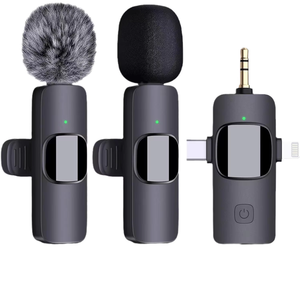 ワイヤレスラペルマイクK15 3 in 1ワイヤレスLavalierマイクリビングビデオTiktok - Product Image 1