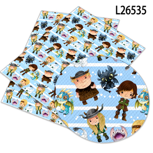 Gulungan kulit pola kartun untuk gulungan pita untuk bahan buatan tangan kerajinan dicetak silang kulit imitasi 30x136CM - Product Image 6