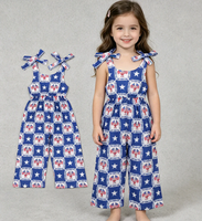 Mono sin mangas con estampado de la bandera americana para niña, ropa informal para niños pequeños, ajuste holgado, para el 4 de julio