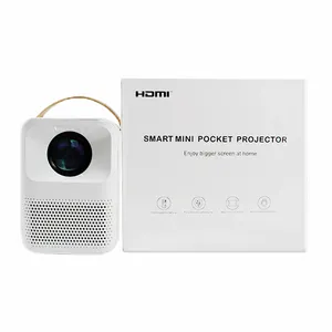 Cre New Mini DLP Android 9.0 OS Wifi 3D Chiếu Hot Bán Xách Tay Với Pin Máy Chiếu 4K Mini Pocket Android Beame