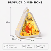 Lanterne de Noël LED à lumière ambrée chaude, décorative suspendue avec anneau pour arbre de Noël, maison, fête, vente en gros