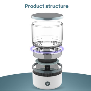 GOLDROSA High Frequency Mini Electric Ultrasonic Cleaner Digital Timer 180ml Capacity ABS Material for <b>Braces</b> Household - Product Image 2