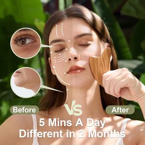 Outil <span class=keywords><strong>Gua</strong></span> <span class=keywords><strong>Sha</strong></span> pour le visage et le corps en bois d'olivier naturel, masseur de drainage lymphatique, massage facial, sculpture de la ligne du menton, anti-gonflement - Product Image 5