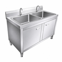 Évier de cuisine professionnel en acier inoxydable QH 201 de 0,8 mm d'épaisseur, finition résistante à la corrosion, capacité de charge de 300 kg/m, vente en gros