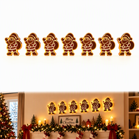 Ensemble d'autocollants décoratifs muraux en forme de rennes LED, silhouette lumineuse de Noël à suspendre au mur, 7 pièces, décoration festive pour la maison
