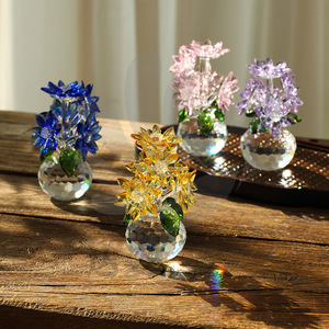 Adornos de Flores de Cristal, Cristal Artificial, Diseño Contemporáneo, Regalo de Inauguración de Casa, Juego Decorativo - Product Image 2