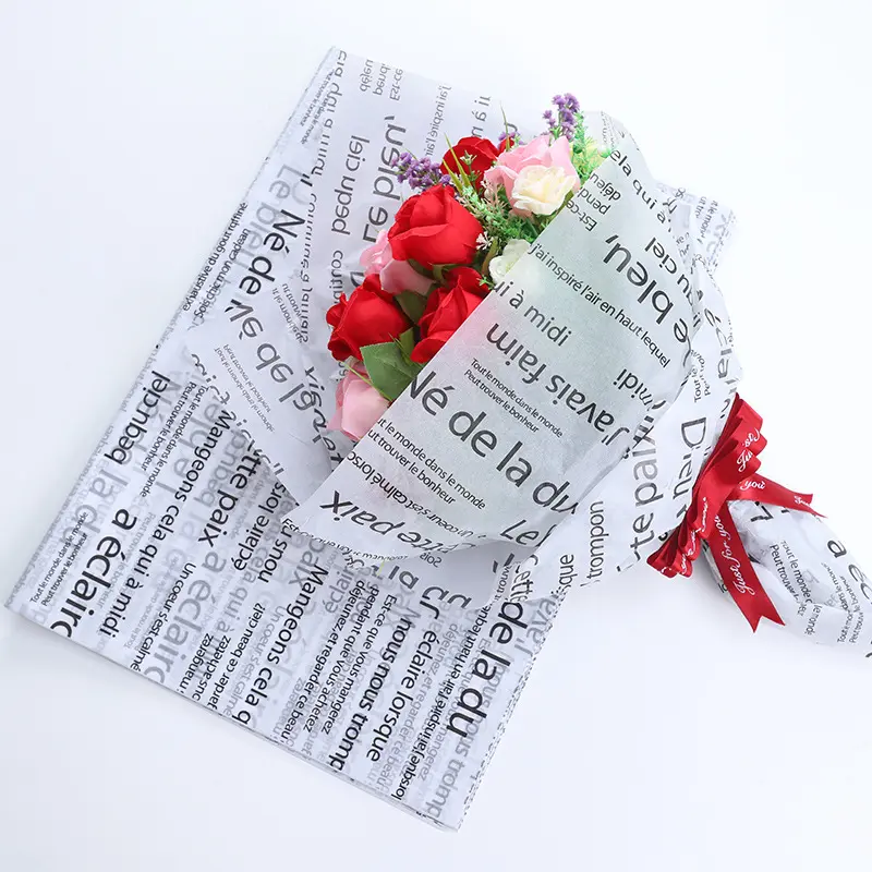 थोक वाटरप्रूफ पैकेजिंग पुष्प कस्टम गुलदस्ता ऊतक कागज के फूल लपेटने कागज