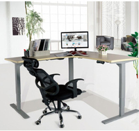 Bureau d'ordinateur ergonomique Ofitech, bureau moderne en forme de L, grand bureau de direction, bureau de PDG