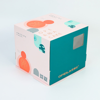 Boîte à gâteau transparente avec fenêtre, logo personnalisé imprimé, emballage alimentaire pour fête et célébration