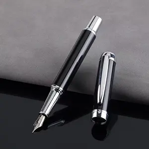 factory Luxury Fine Tip 0.5mm Factory custom metal Premium black red white metal gel pen for notebook computer roller sign pen