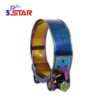 Colliers de serrage pour tuyaux en acier inoxydable Europe 86-91mm, coloris arc-en-ciel