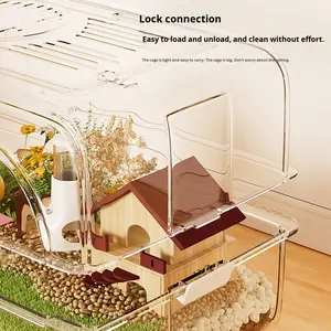 Gabbia per criceti Golden Bear in plastica, extra large, di lusso, completamente trasparente, traspirante, ampio spazio, per uso interno. - Product Image 3