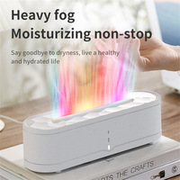 Humidificateur ultrasonique 3D créatif en plastique, coloré, avec simulation de flamme, veilleuse de bureau, alimentation USB, télécommande, usage domestique, garantie 1 an