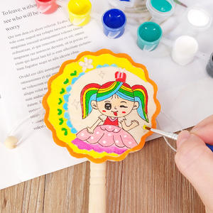 <span class=keywords><strong>Hochet</strong></span> en bois gonflable blanc vierge pour enfants de maternelle, matériel d'art créatif fait main, peinture, graffiti, couleur - Product Image 3