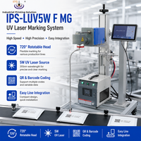 Machine de marquage laser UV IPS-LUV5W F MG 5W, imprimante de codes de date laser, machine de marquage de bouteilles avec faisceau de 355 nm et vitesse de 12000 mm/s