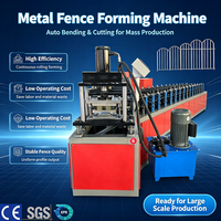 Machine automatique de formage de rouleaux de clôture métallique avec cisaille hydraulique 15m/min, norme CE, pour la fabrication de palisades en acier et de portails de jardin