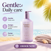 Flacon de lotion cosmétique givré de luxe 500 ml avec pompe, flacon vide en verre pour sérum de soin de la peau, conteneur de crème et de lotion