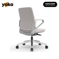 Nouvelle chaise de bureau ergonomique en tissu, accoudoirs fixes et dossier haut, couleurs personnalisées OEM/ODM directement de l'usine