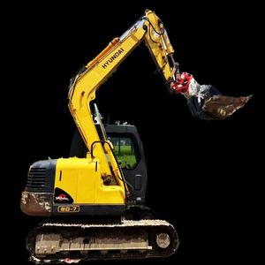 Mini-excavatrice sur chenilles Hyundai 80 de Corée du Sud, 8T, avec godet de 0,39 m, pour travaux d'aménagement paysager - Product Image 1