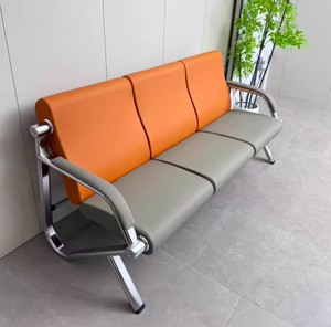 Sofá de Espera para Salón y Sala de Espera, Diseño Moderno, Material PU Plateado, Precio de Fábrica al por Mayor, para Uso en Aeropuertos y Hospitales - Product Image 1