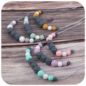 <span class=keywords><strong>Collar</strong></span> de dentición masticable sin BPA para bebé, <span class=keywords><strong>mordedor</strong></span> de silicona para que mamá use <span class=keywords><strong>collar</strong></span> de lactancia, cuentas de silicona, juguetes de agarre para bebé - Product Image 4