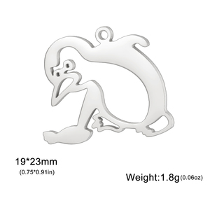 中空ステンレス鋼ペンギンチャームミニ魚ペンギン金メッキペンダントネックレスアクセサリージュエリー作り - Product Image 6