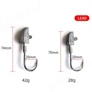 HOWELL OEM crochets <span class=keywords><strong>de</strong></span> gabarit en acier à haute teneur en carbone plate-forme <span class=keywords><strong>de</strong></span> Style <span class=keywords><strong>troc</strong></span> 28g 42g 9060 matériel <span class=keywords><strong>de</strong></span> pêche eau salée tête <span class=keywords><strong>de</strong></span> gabarit leurre pour carpe haute - Product Image 2