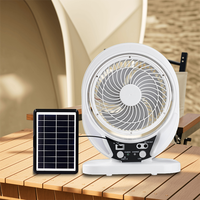 Baru portabel Harga Murah Outdoor meja bundar 8-Inch Solar kipas isi ulang dengan Panel surya plastik kontrol Digital