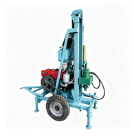 Machine de forage de puits d'eau domestique mobile sur roues