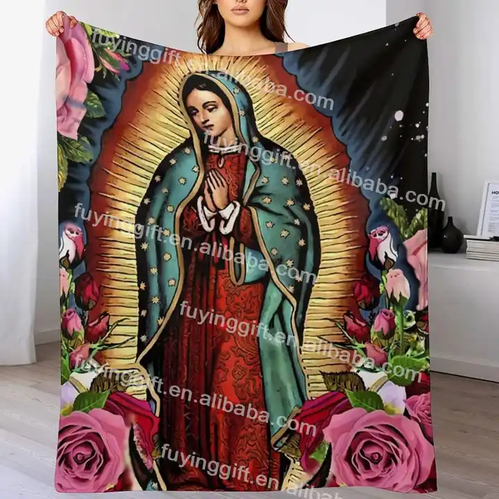 Soft Blanket with Virgin Mary Sublimation - Perfect for Travel