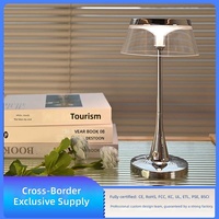 Petite Lampe de Table Barre Lumineuse Chromée Rechargeable à Commande par Claquement, Ornement Décoratif pour Chambre, Design Créatif Avancé, Chine