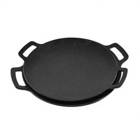 Poêle Wok Coréenne en Fonte pour Barbecue, Double Plaque de Cuisson Écologique, Accessoire pour Cuisinière à Induction, Compatible 32/34cm, Huile Végétale