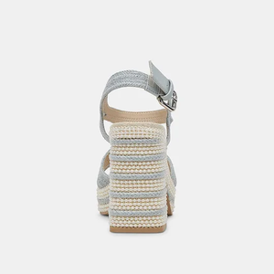 Eleganti Sandali <span class=keywords><strong>con</strong></span> Tacco da Donna, Tacchi Blu <span class=keywords><strong>con</strong></span> Cinturino Regolabile alla Caviglia, Plateau Audace <span class=keywords><strong>con</strong></span> Perle Decorative - Product Image 6