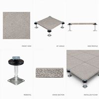 Plancher surélevé en ciment inorganique GRC 500x500mm 2950N flexible, MOQ compétitif, ignifuge, pour bureau, par Senmai