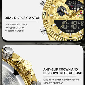 NAVIFORCE 9262S Nouvelle montre pour homme à double affichage, classiques du business, montre-bracelet en acier inoxydable, application multifonctionnelle - Product Image 3