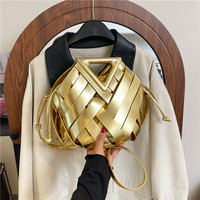 Damenmode Bunte Umhängetaschen mit Dreieck griff Damen gewebte Umhängetasche mit abnehmbarer Kordel zug tasche
