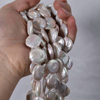 Vente en gros de perles d'eau douce naturelles de qualité AAAAA, de forme ronde, blanches et violettes, de 18-19 mm, pour collier de bijoux