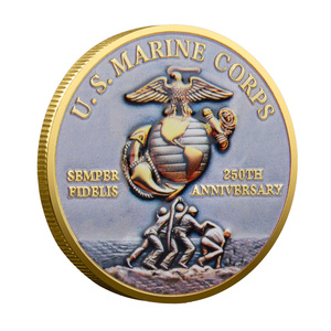 Pièce de monnaie commémorative du 250e anniversaire de la Marine des États-Unis, en fer, impression UV, plaquée, cadeau personnalisé, hommage au Code du marin - Product Image 3