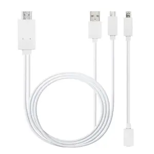 Kabel Adaptor untuk Ponsel Pintar Android Samsung XiaoMi, Adaptor Kabel Mikro USB MHL HDMI HDTV AV TV 5Pin 11Pin