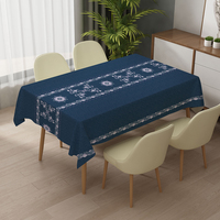 Drapeau de table imprimé en PVC RNPT, bordure verte, imprimé floral, nappe en plastique en rouleau pour restaurant, nappe carrée