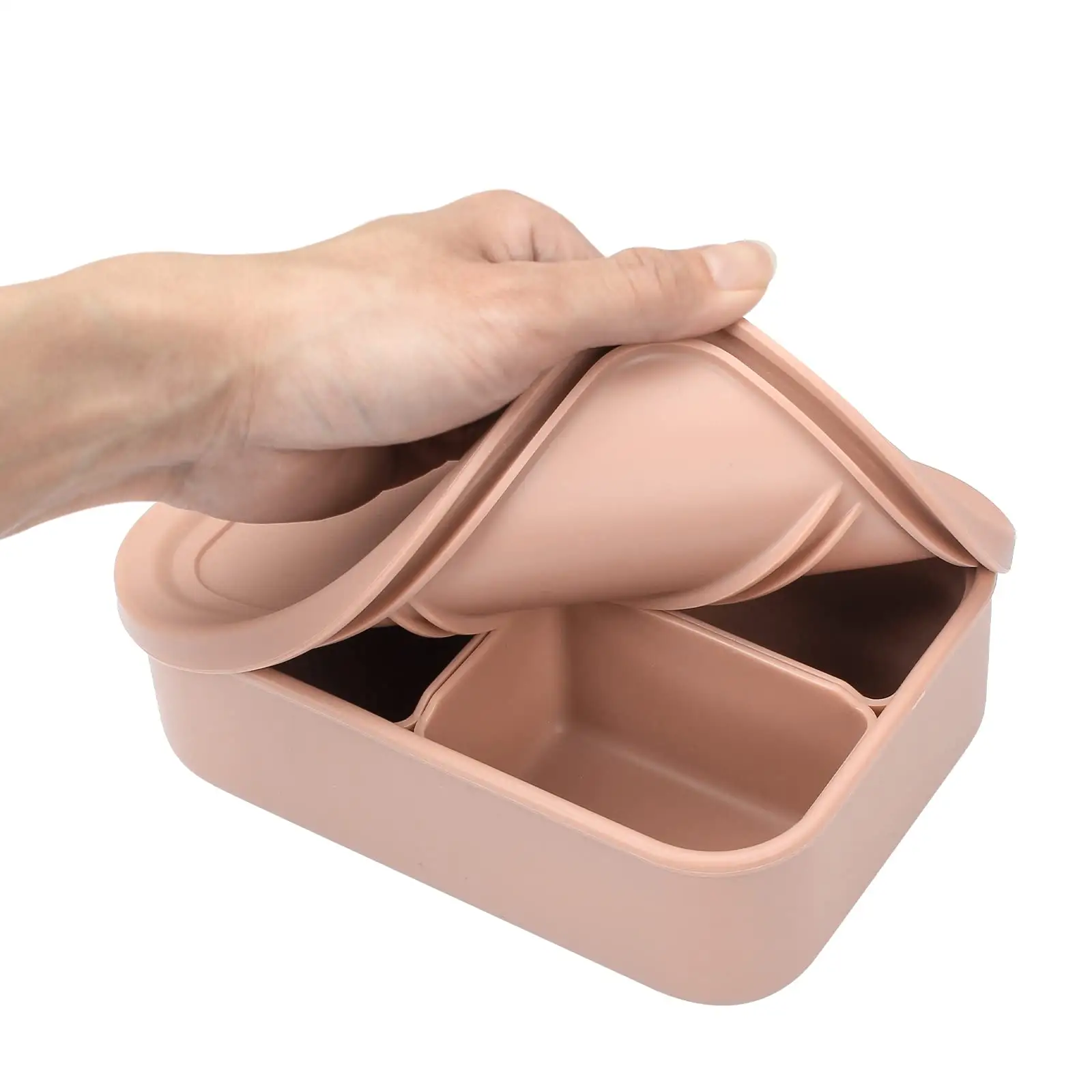 Caja bento de silicona colorida personalizada, caja de almuerzo sin BPA, a prueba de fugas, nuevo producto, 2023