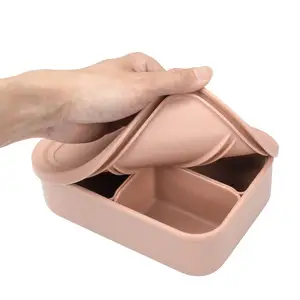 Boîte à bento en silicone coloré, nouveau produit personnalisé mignon sans BPA boîte à bento de déjeuner étanche en silicone 2023