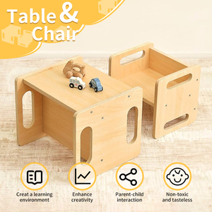 Customized Handmade Solid Wood Design Weaning Table and <b>Chair</b> Set, Set <b>Reading</b> Suitable for Toddlers - Product Image 3