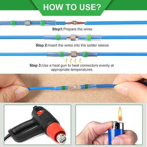 Nuevos conectores de terminales termorretráctiles de 40 mm y 5 mm, PVC, impermeables, de conexión rápida, 150 unidades, color verde - Product Image 5