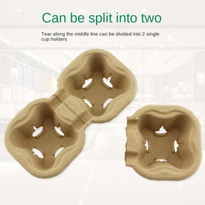 Custom logo Print Take Away Cardboard <strong>Paper</strong> <strong>Cup</strong> Holder Travel Tray Cardboard Standing Dr 1 <strong>2</strong> 4 6 Corrugated <strong>Paper</strong> <strong>Cup</strong> Holder - Product Image 5