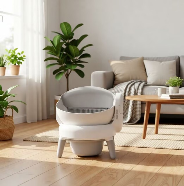 Hot Automatic Cat Litter Box Large Safety Protection Self Cleaning Litter Box with Tuya APP Control Odor Control for Multi-Cats
