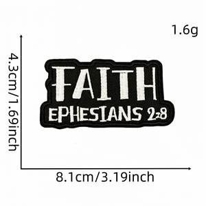 Parches Bordados con Extractos Bíblicos Ecológicos, Termoadhesivos, con Borde Cortado a Láser, para Gorras y Bolsas - Product Image 3